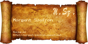Morgent Szofron névjegykártya